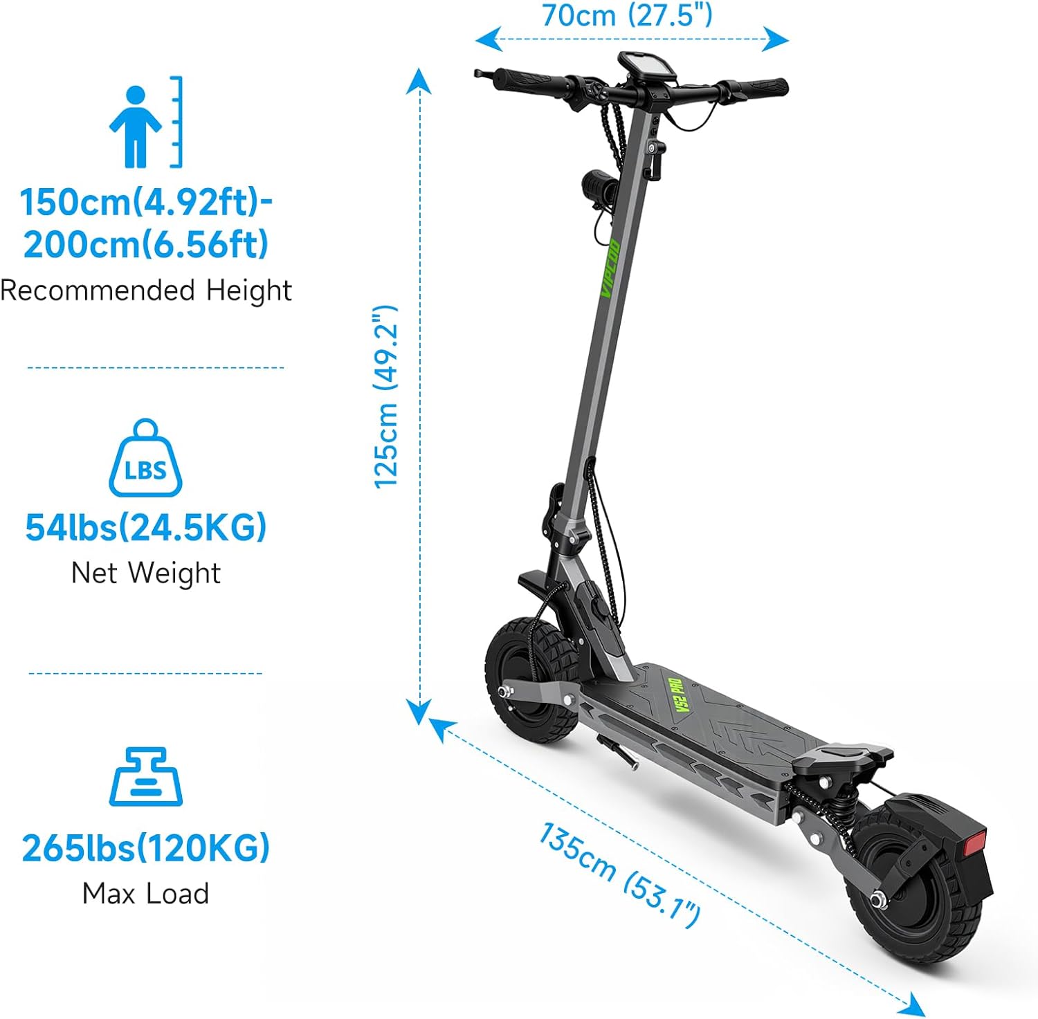 Electric Scooter for Adults, 2000W Dual Motors Fast Off Road E Scooter, 57Km/h Speed 50Km Long Range Heavy Duty 300 lbs Commuting Escooter, 48V/18.2Ah Battery Patineta Eléctrica para Adultos