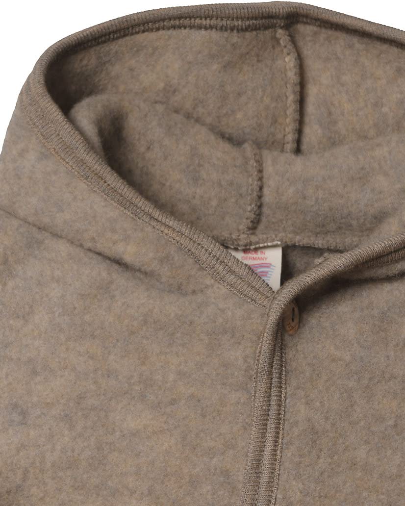 Engel Baby Jacke mit Kapuze Wollfleece, 74-80/74/80, walnuss Melange…