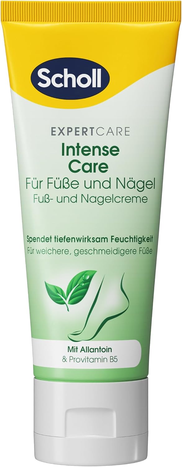 Scholl rijke voet- en nagelcrème, ideaal voor ruwe, zeer droge voeten, met ureum & vitamine-complex, verhoogt het vochtgehalte, 75 ml