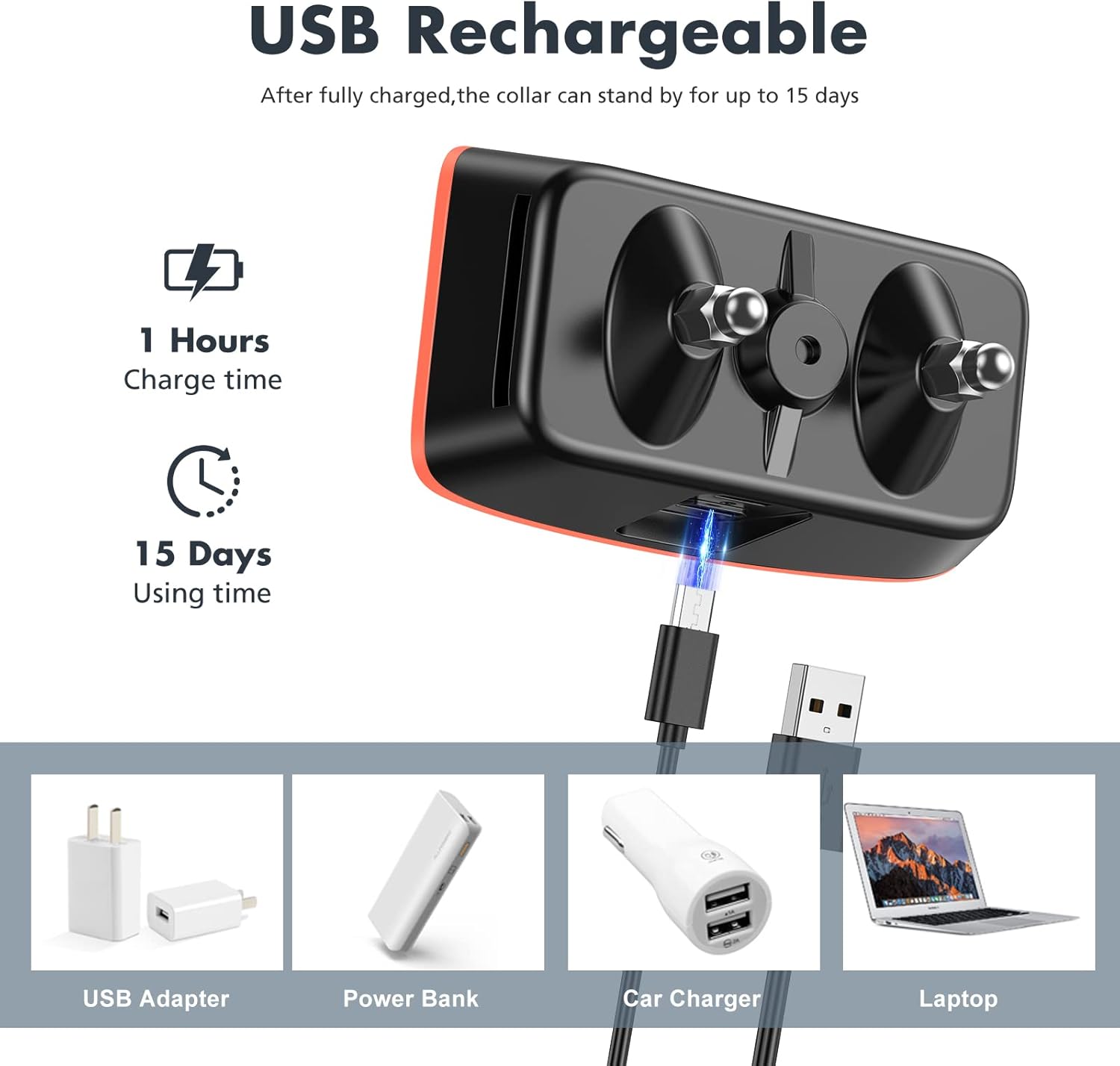 NBJU Bark Collar for Dogs,Rechargeable Anti Barking Training Collar with 7 Adjustable Sensitivity and Intensity Beep Vibration for Small Medium Large Dogs