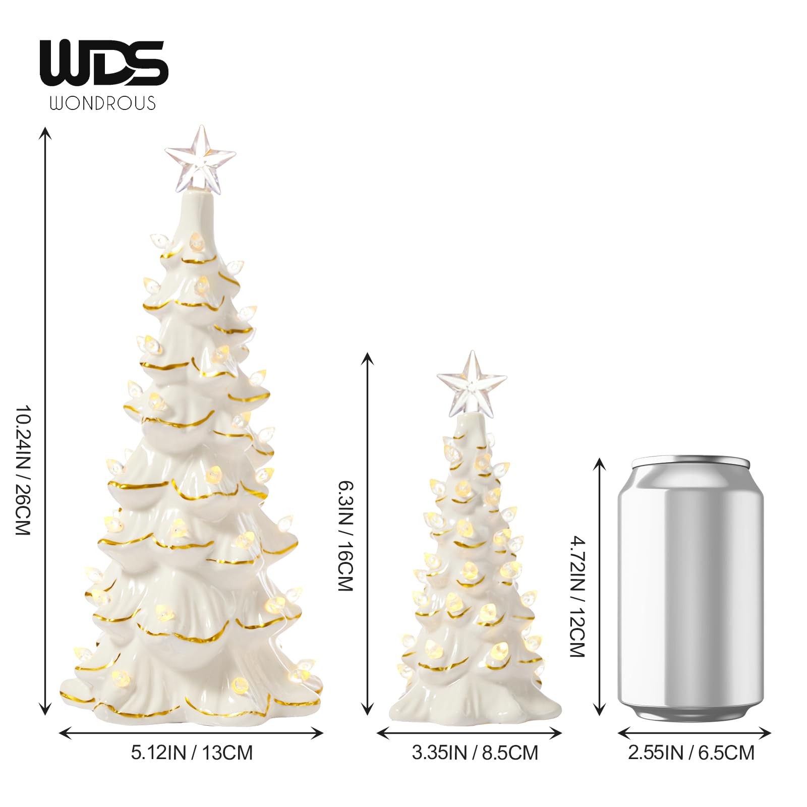 Amazon.com: WDS WONDROUS Ceramic Christmas Tree Tabletop - White