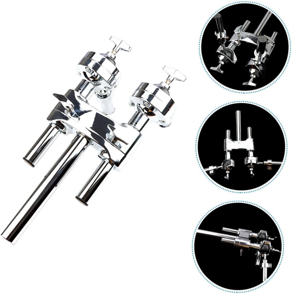 ibasenice Metal Drum Mount Bracket Stand Dual-sided Support for Percussion Instruments Compatible Various Drum Models for and Practice Sessions