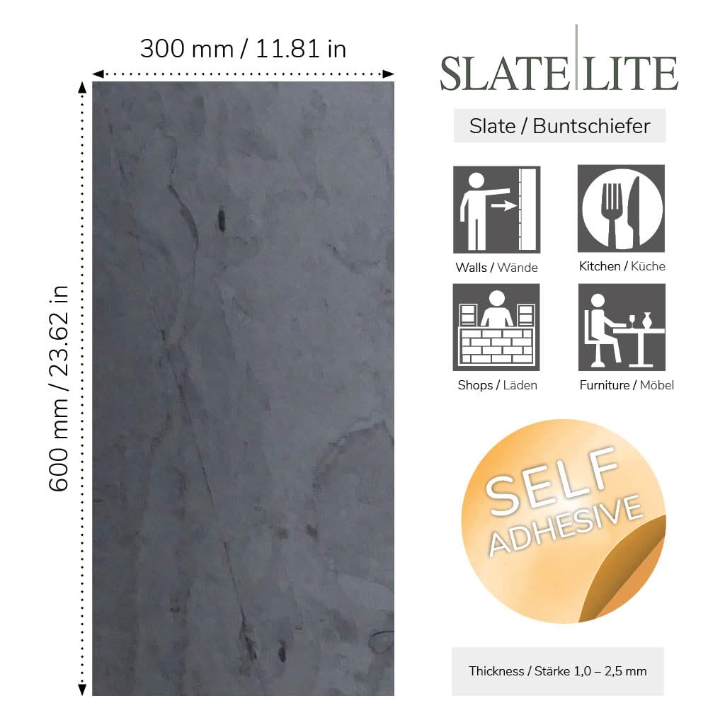 Piastrelle Stick & Go In Pietra Naturale 30x60 Cm – 6 Pezzi, 1,16 M², Autoadesive, Per Interni Asciutti (nero)