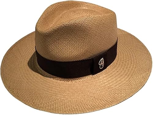 Gamboa Panama Hat Men and Women Fedora Borsalino and Gambler Straw Hat Sombrero Panama Hombre y Mujer Brown