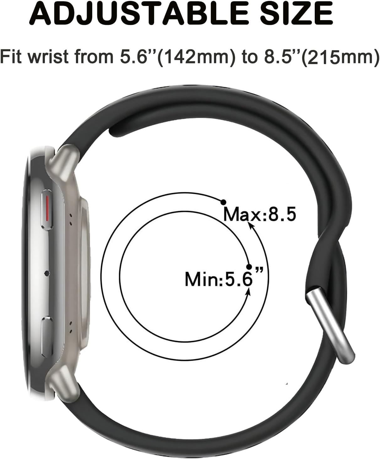 Watch Bands Compatible with Amazfit Active 2/ Active, 20mm Soft Silicone Breathable Replacement Strap for Amazfit GTS 4/4 Mini / 3 / 3e/ 2 Mini / 2e/ 2 Women Men - Image 5