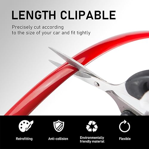 Miniatura 9 de Paquete de 1 moldura cromada para automóvil, 0.78 pulgadas x 16.4 pies, tira anticolisión anticolisión, universal para auto tira autoadhesiva