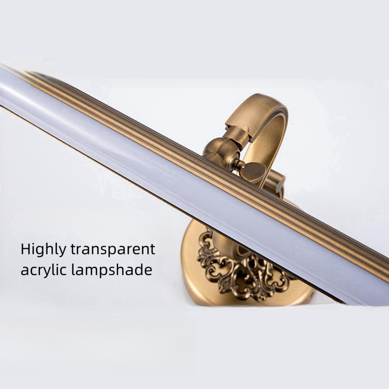 LOJAX Lampada da specchio per bagno retrò a LED, lampada da bagno retrò ruotante di 180°, lampada da parete per specchio da bagno antica con luce da specchio retrò