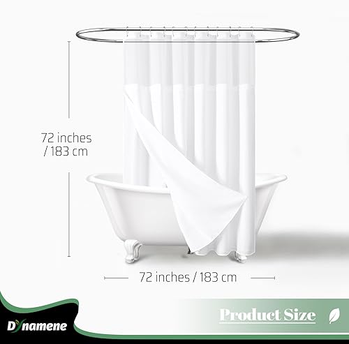 Vista 357 de Dynamene Cortina de ducha larga de tela negra – Cortinas de ducha de tela alta y resistente con textura de gofre, juego de cortina de baño de lujo