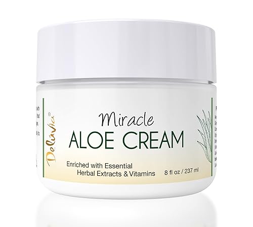 Deluvia Miracle Loción de aloe, crema de aloe vera, hidratante de aloe vera para cara y cuerpo, crema solar calmante de aloe, loción de aloe vera,