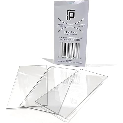 Ridge Products 10 Pack of 2x4.25 Clear Welding Lenses, Replacement Clear Welding Lens 2x4 1/4, Welding Hood Clear Lenses, Top Protection For Welding Lens And Eyes, Lightweight, 0.04" Thick