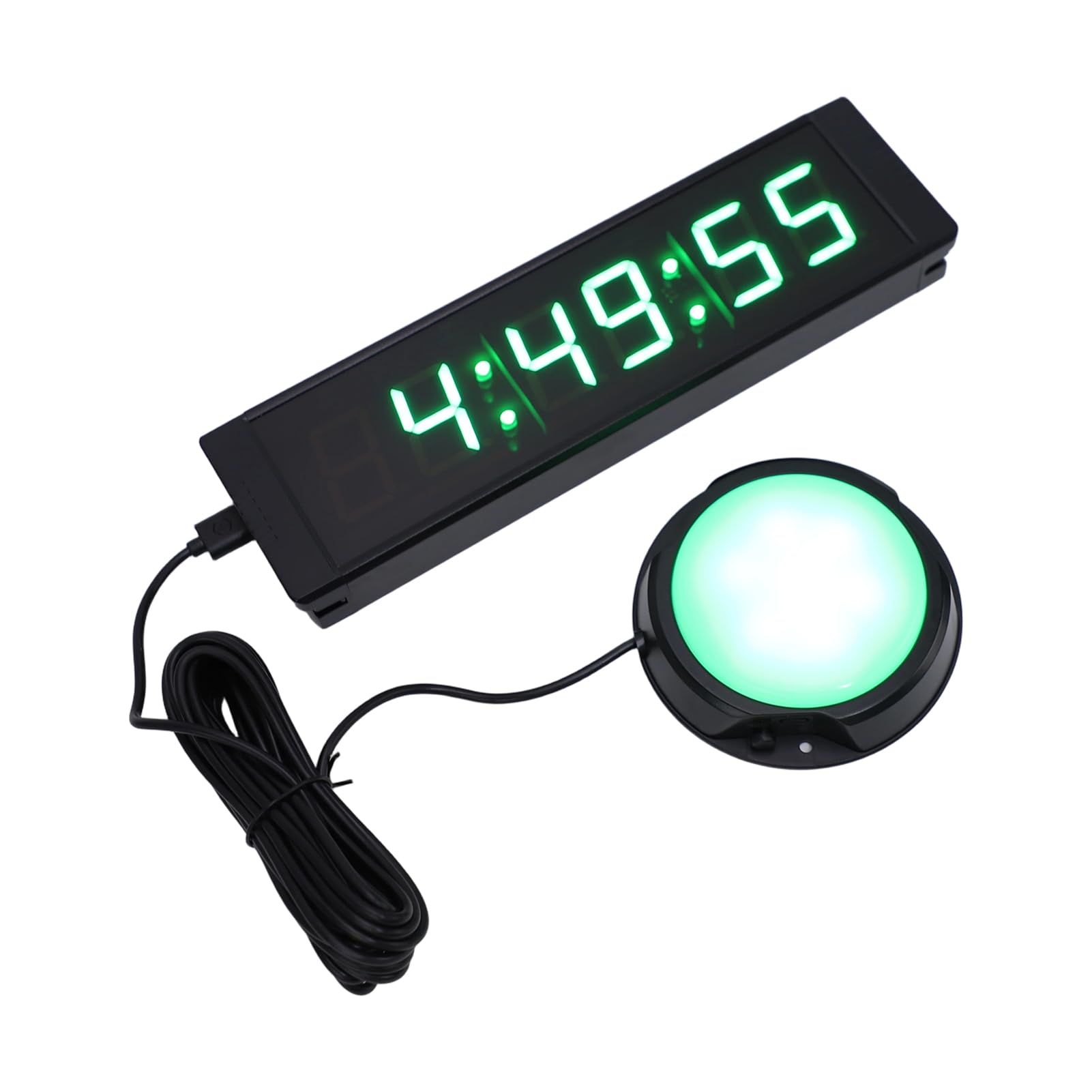 Reloj Digital de Cuenta Regresiva con Control Remoto, Pantalla LED Verde, Temporizador de Ejercicios para Deportes y Reuniones, Construcción de Aluminio Duradera