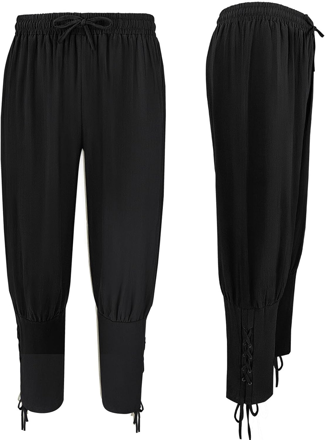 Womens Ankle Banded Pants Medieval Viking Pirate Cosplay Pants Holiday Party Renaissance Trousers for Adult