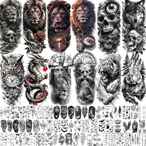 72 Blatt Coole Löwe Tiger Temporäre Tattoos...