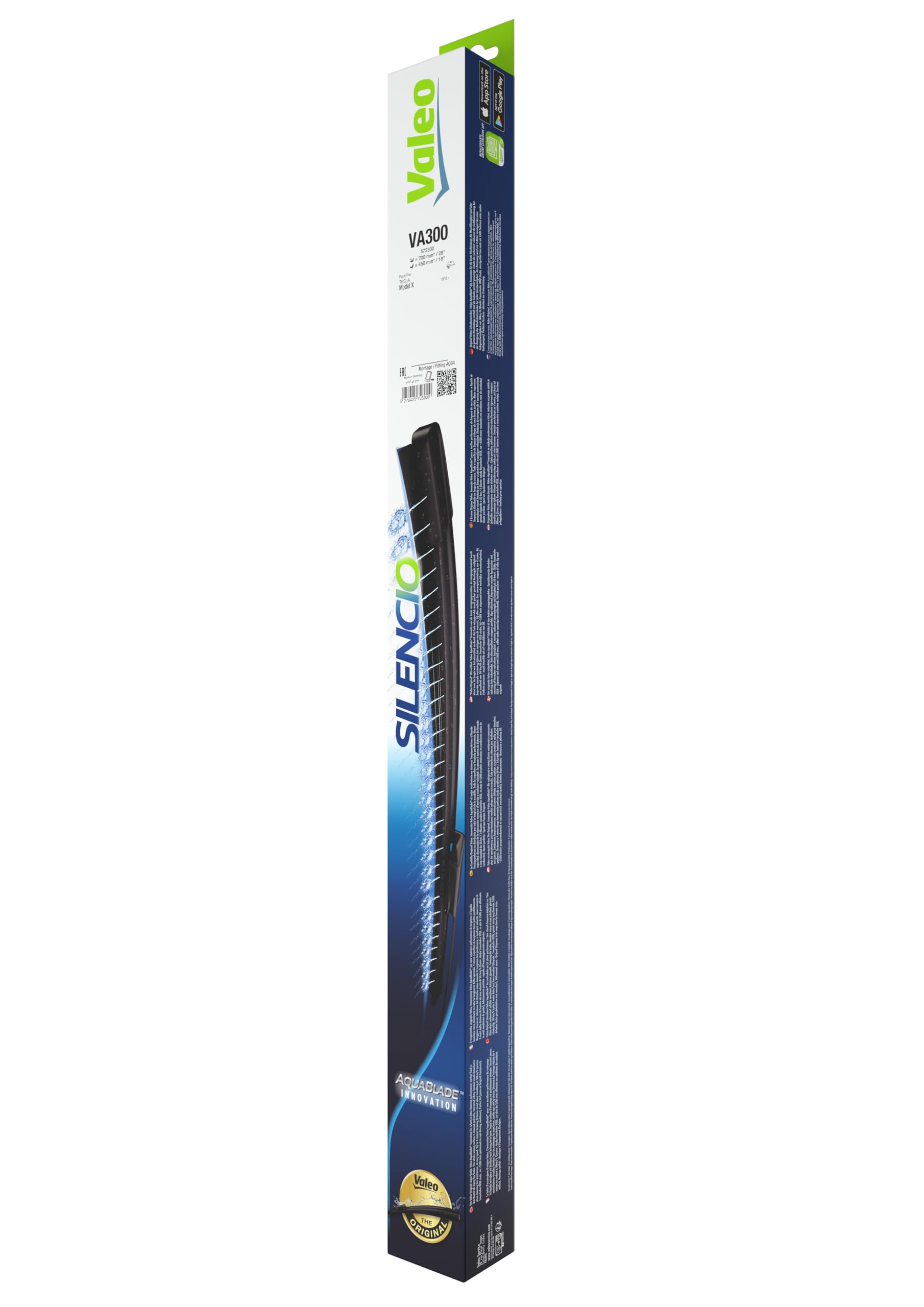 Valeo Silencio 2x AquaBlade Pióra Wycieraczek VA300 - Przód - 700 mm/450 mm