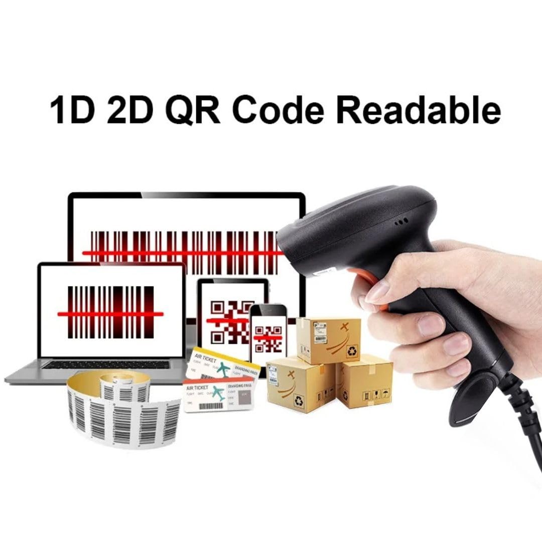 helett HT410 Barcode and QR 2D &1D Wired Handheld Indicator with Induction scanning and Suffix Settings 2D Camera Barcode Scanner 4 61bdGyVJSZL. SL1080