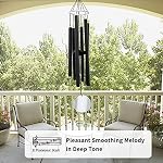 ASTARIN Chimes du vent en plein air Grandes tonalités profondes,36Inch Grandes Chimes de vent Tuned Relaxing Bass apaisant,Mémorial Chimes du vent Sympathie pour maman papa,Noir(une carte gratuite)