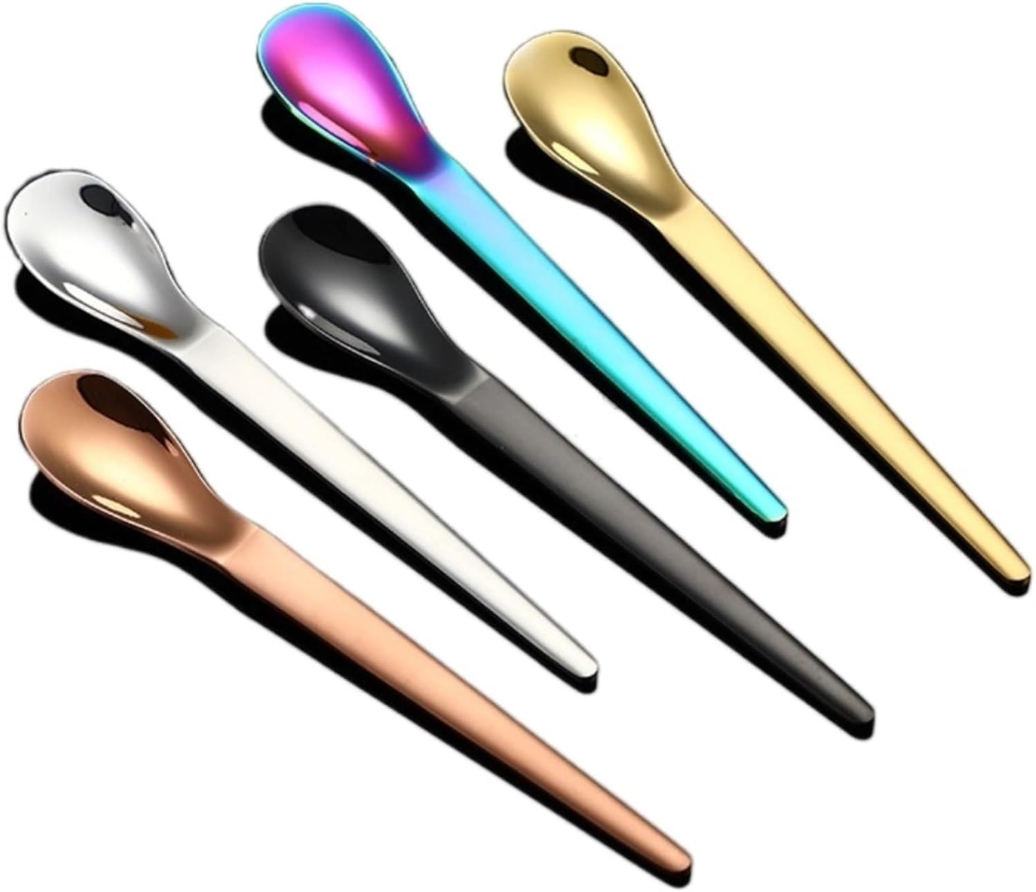Spoons 5pcs Coffee Spoon Stainless Steel Dessert Small Coffee Spoon Stirrer Dessert Spoon Kitchen Tableware