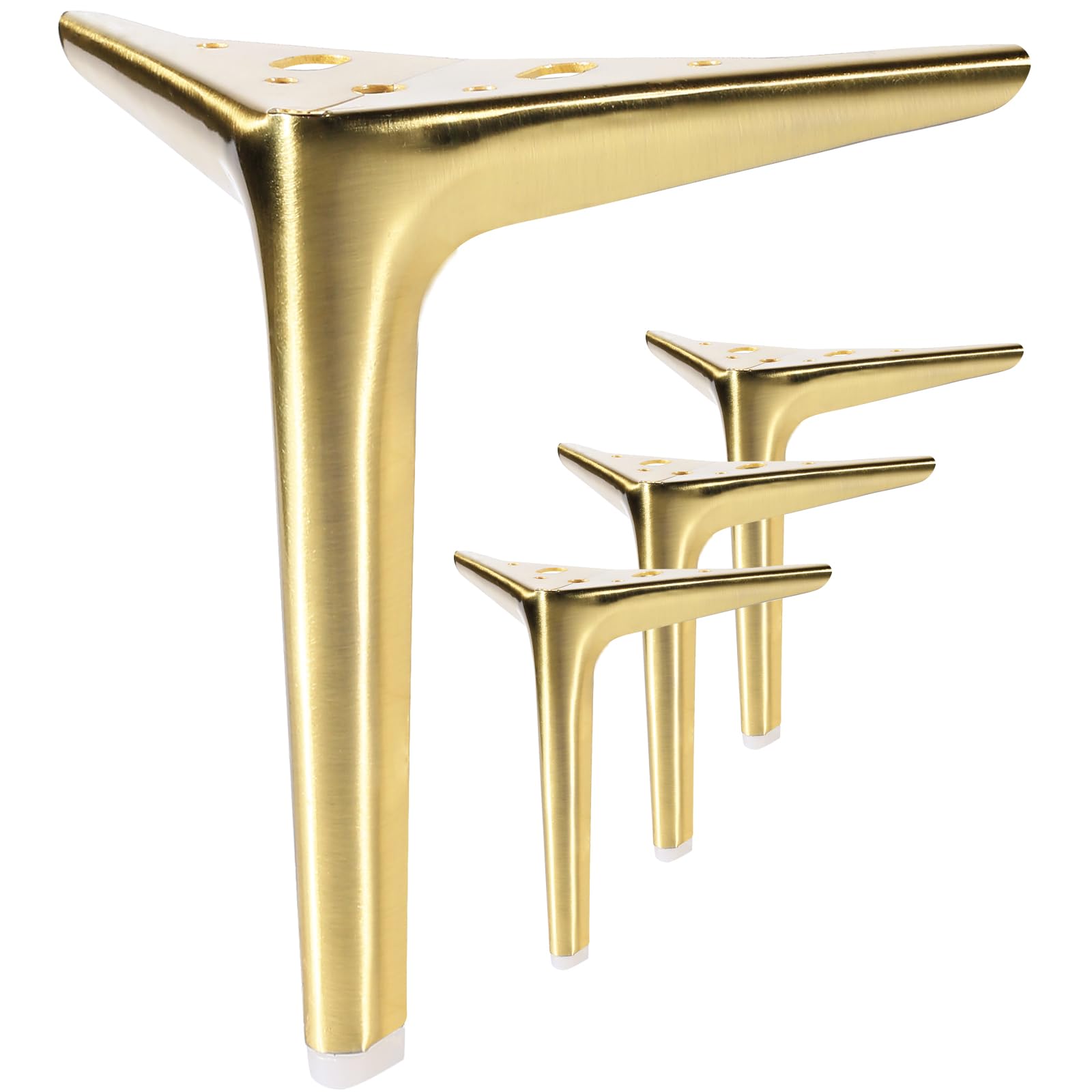 Anterrific 25 cm/9.8 inch Brushed Gold Furniture Legs, Metal Legs for Furniture Set of 4, DIY Replacement for Sofa, Cabinet, Ottoman, Table, Night stand and Dresser Legs (Brushed Gold, 25 cm) — image 1