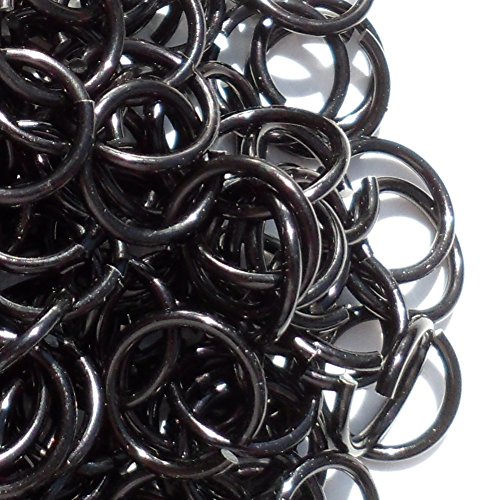 Black Anodized Aluminum Jump Rings 250 1/4 18g Saw Cut
