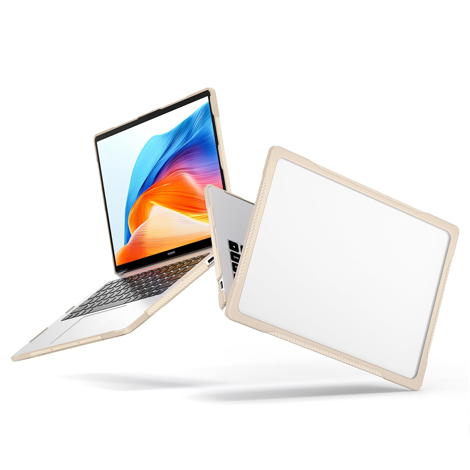 Funda plástica resistente Huawei MateBook D14 2023 de doble capa caqui 8