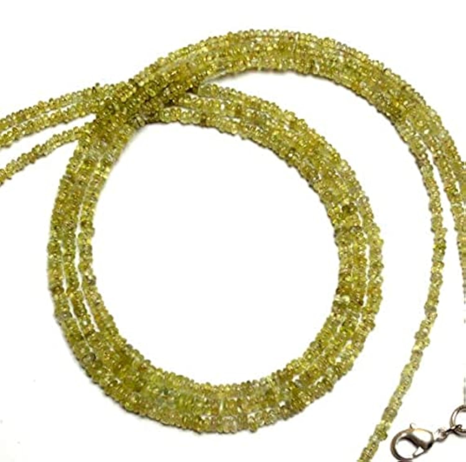 Chrysobéryl œil de chat naturel en perles rondelles lisses de 2 à 4mm