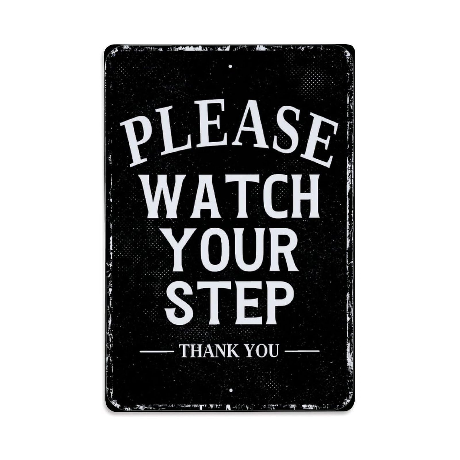 Jdyaojiesheng Vintage Please Watch Your Step Thank You Tin Sign Retro Metal Wall Decor Metal Poster, Home Bar Garage Farmhouse Cafe Wall Art Decoration 8X12inches