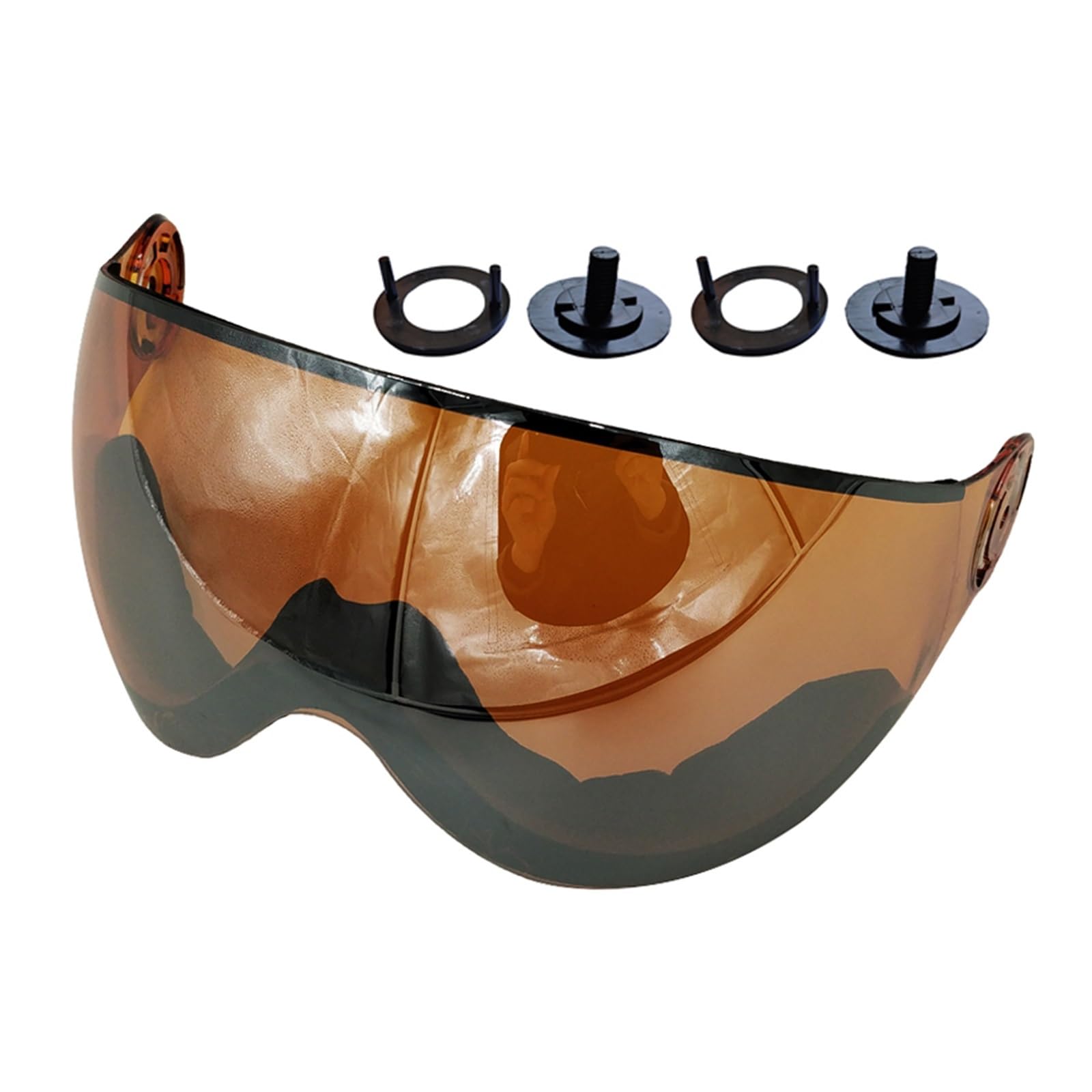 Shenjmai Orange Lens Helmet Lens Face Shield Visor Motorcycle Helmet Visor Ski Helmet Visor Helmet Lens Visor Outdoor Helmet Replacement Visor(Orange Lens)