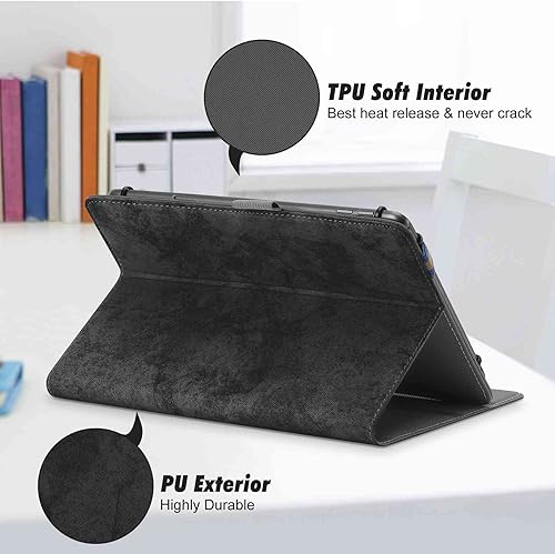 Miniatura 6 de UrbanX Funda universal para tablet de 7 a 8 pulgadas, funda protectora para tableta Huawei Mate 20 X (5G), con banda de fijación ajustable y Negro