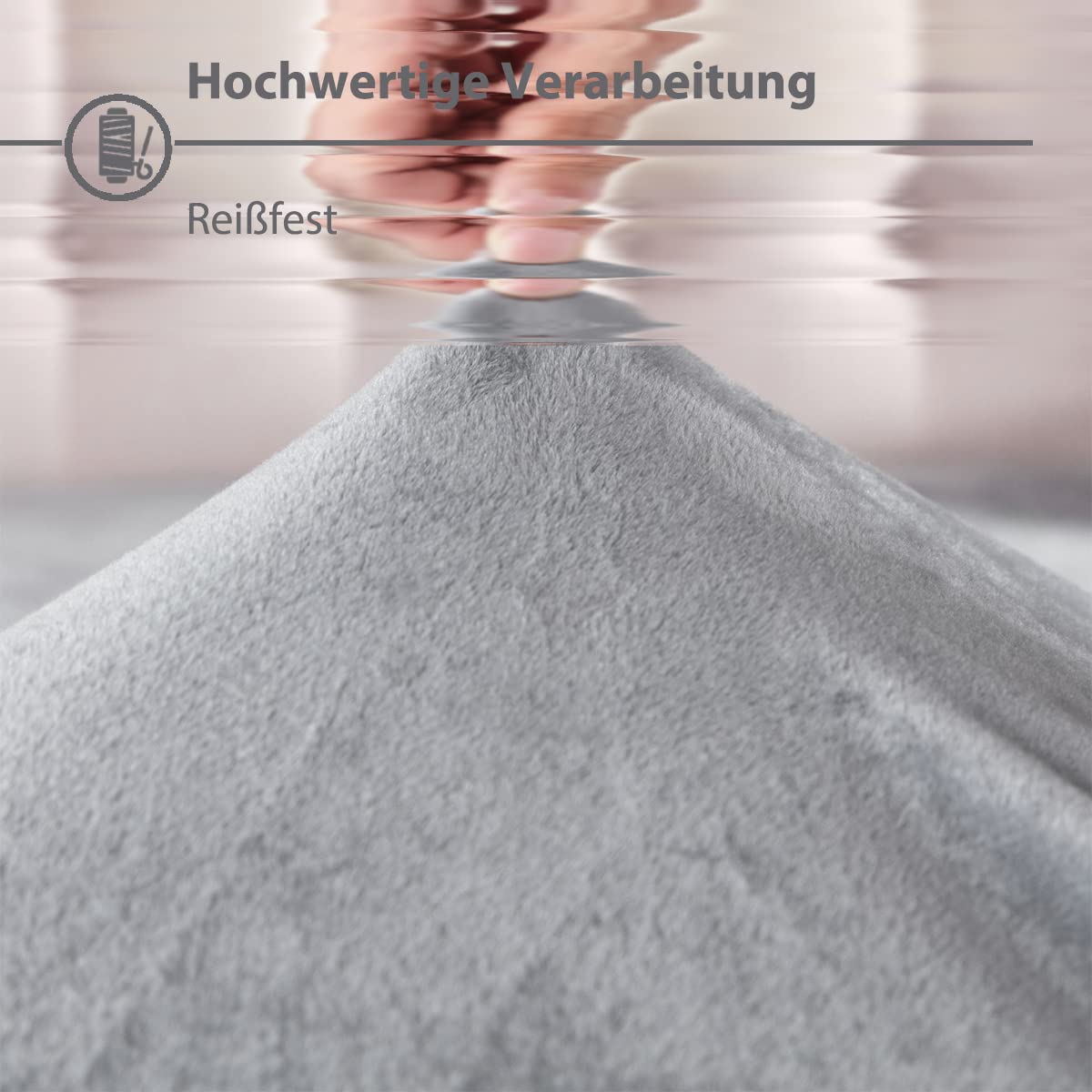 Soifox Jersey Warm Spannbettlaken 90x200cm bis 100x200cm 2er Pack Plüsch Fleece Samtweich Kuschelig Flauschig Cashmere Touch Bettlaken für Boxspringbett Topper Matratze Grau mit Gummizug