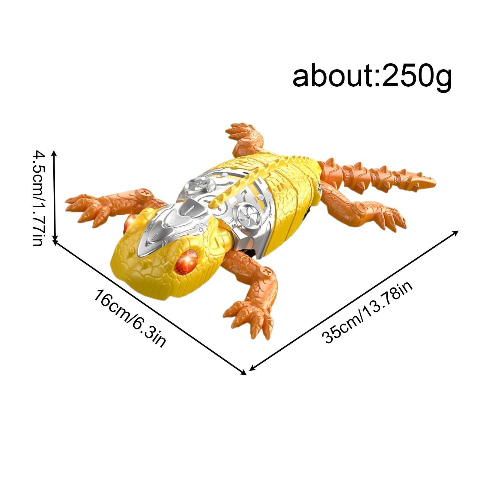 Robot Lézard Télécommandé Rechargeable pour | Gecko Grimpeur Escalade les et le Verre | Yeux LED et Rotation à 360° | Idéal Cadeau de Farce et