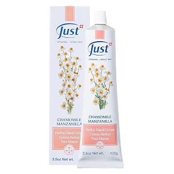 SwissJust Chamomile Hand Cream 100ml, Protecting Cream that Concentrates the Comforting & Relaxing Properties of Chamomile. Strengthens the skin, Provides Elasticity & Restores Anti Aging Hand Cream