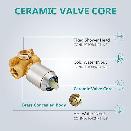 Miniatura 7 de Aolemi Kit de ducha al aire libre, sistema de ducha al aire libre con cabezal de ducha de alta presión, grifo de ducha al aire libre, ducha