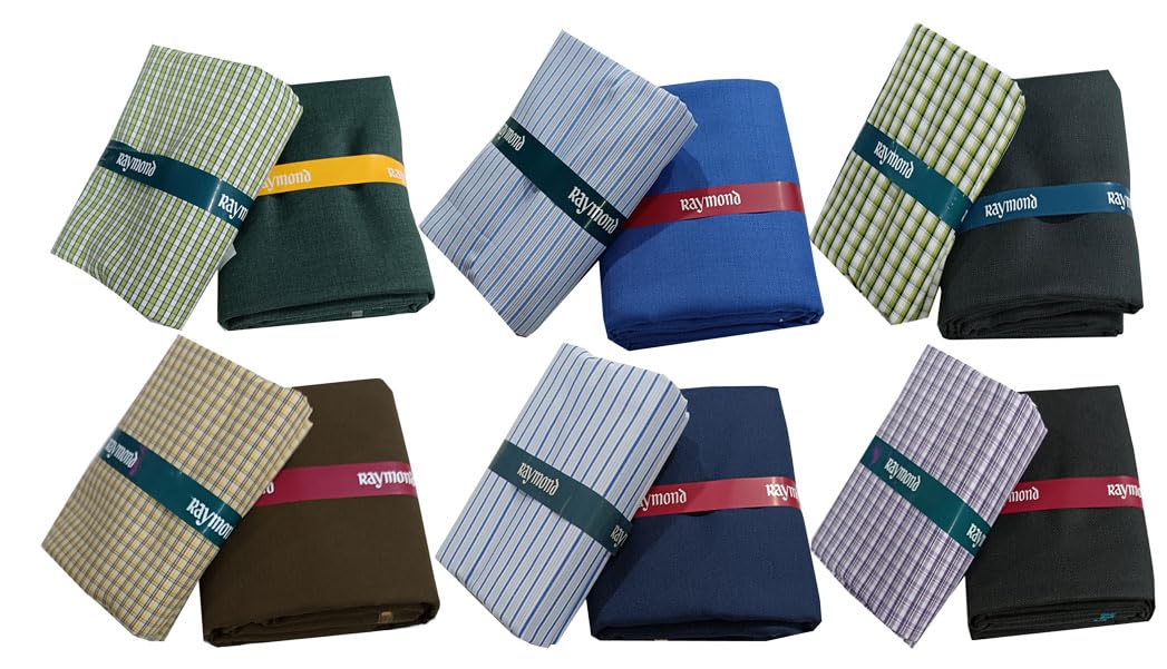 raymond fabrics Raymond Pack of 6 Unstitched Shirt & Trouser Fabric Combo for Men | Premium Formal Wear Fabric Set | Shirt & Pant Material for Tailoring (Multicolor)-picture-34