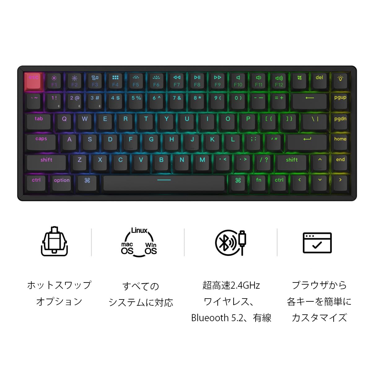 Amazon | 【国内正規品】Keychron K2 Version 3 QMK ワイヤレス