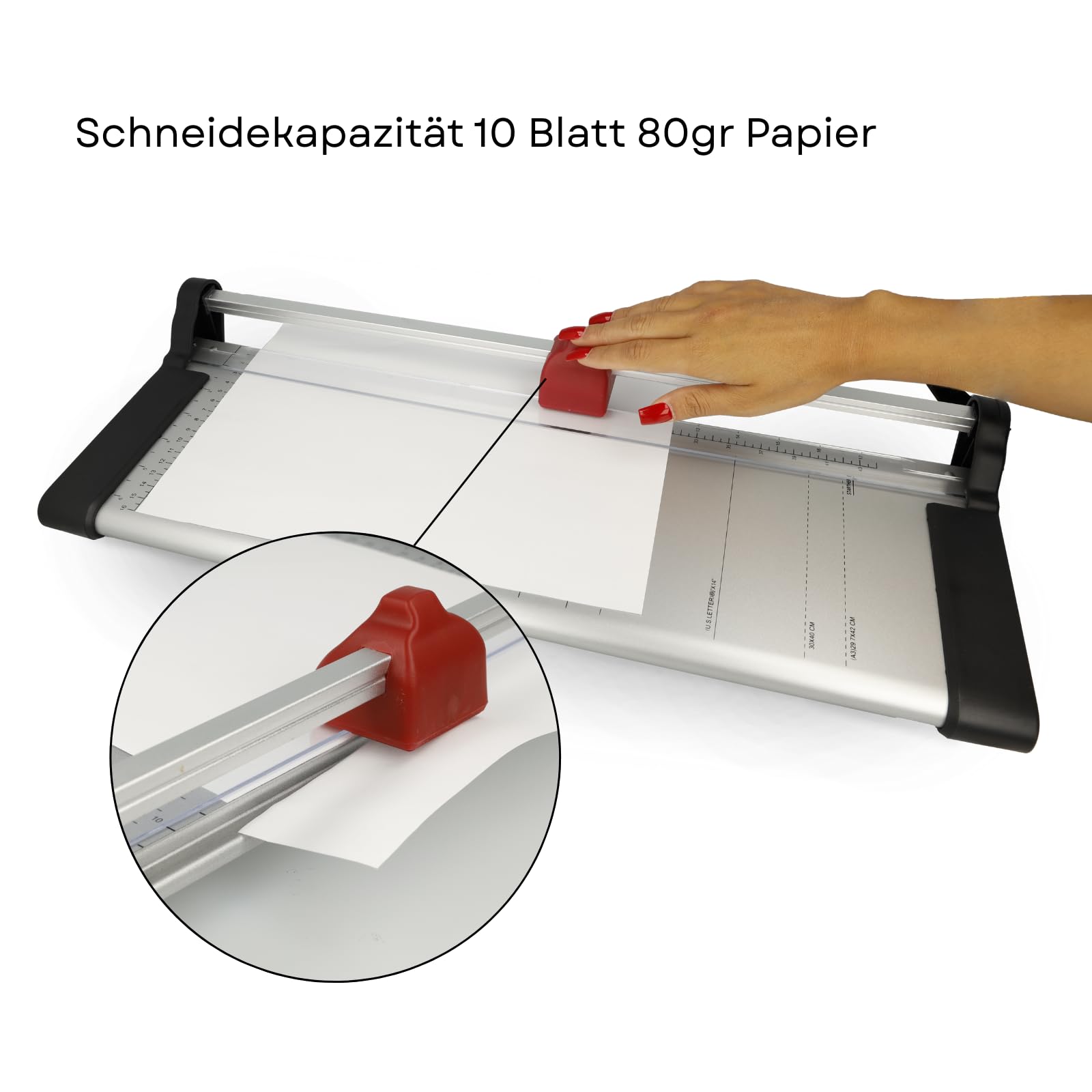 Westcott Taglierina per carta A3, taglierina per carta fino a 10 fogli, lunghezza 44 cm, perfetta per A3 e piccoli formati | E-160001 00