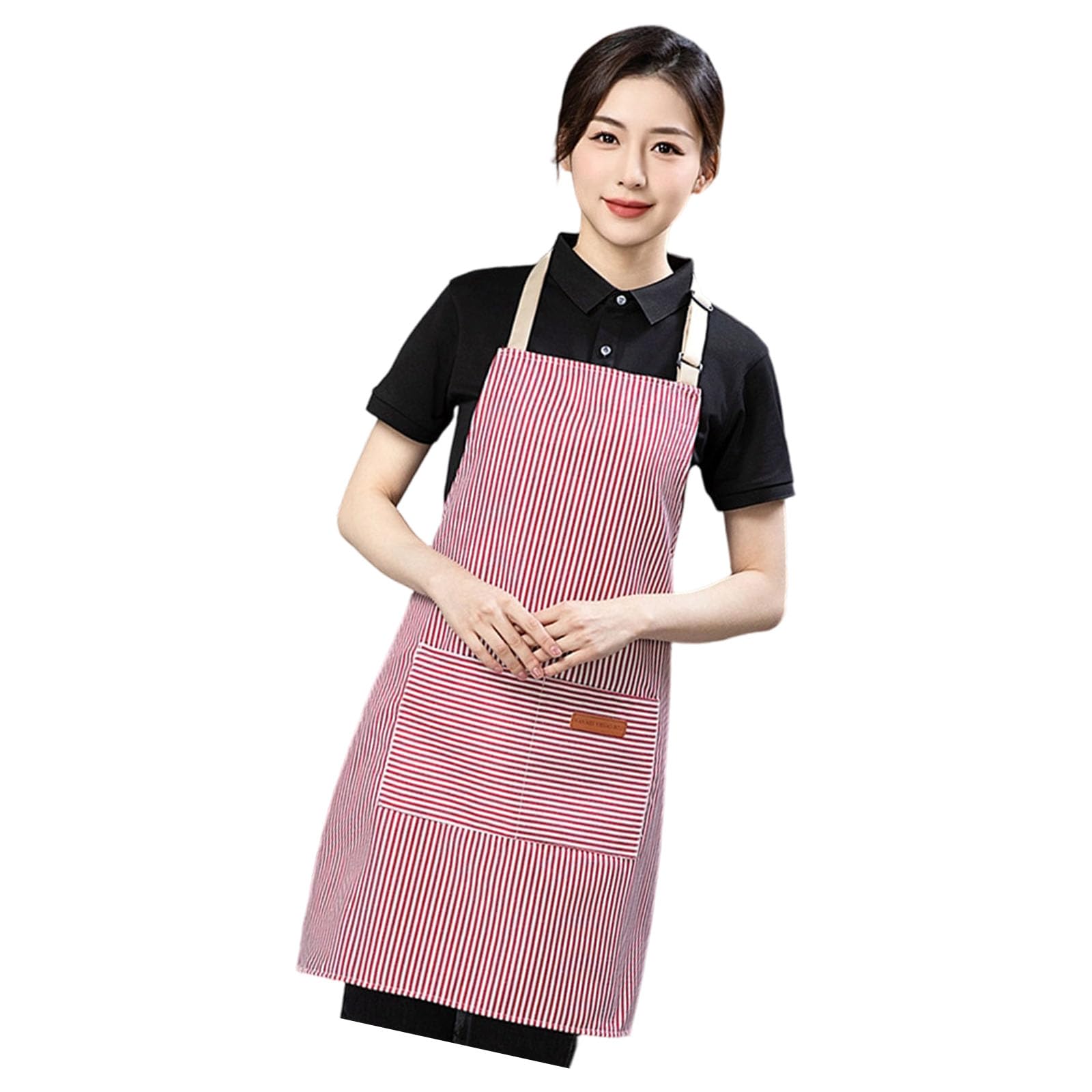 Elnwnnkc Striped Polycotton Apron Breathable Adjustable Kitchen Apron for Cooking Baking and Household Cleaning Tasks Striped for Homemakers