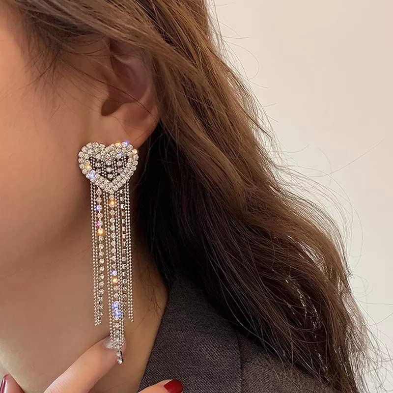 BAMOER Orecchini pendenti con nappa lunga in argento sterling 925 con zirconi rosa blu per le donne, regalo di fidanzamento acquista in modo economico - spedizione gratuita, recensioni reali con foto