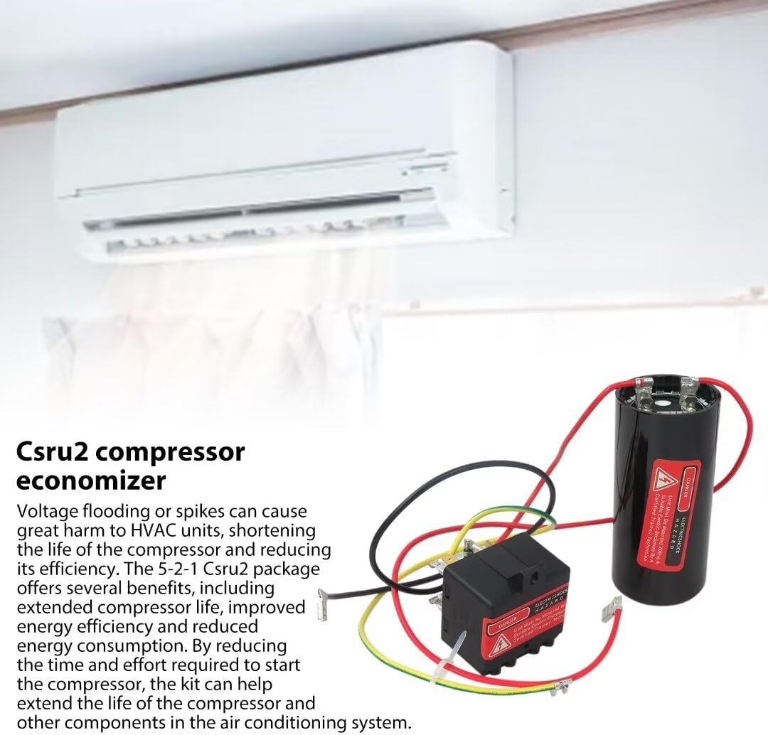 Updated for 521 CSR-U2 Compressor Saver Starter Kit for 3.5- to 5-ton AC units,stable for 521 HVAC Compressor Saver Hard Start Capacitor