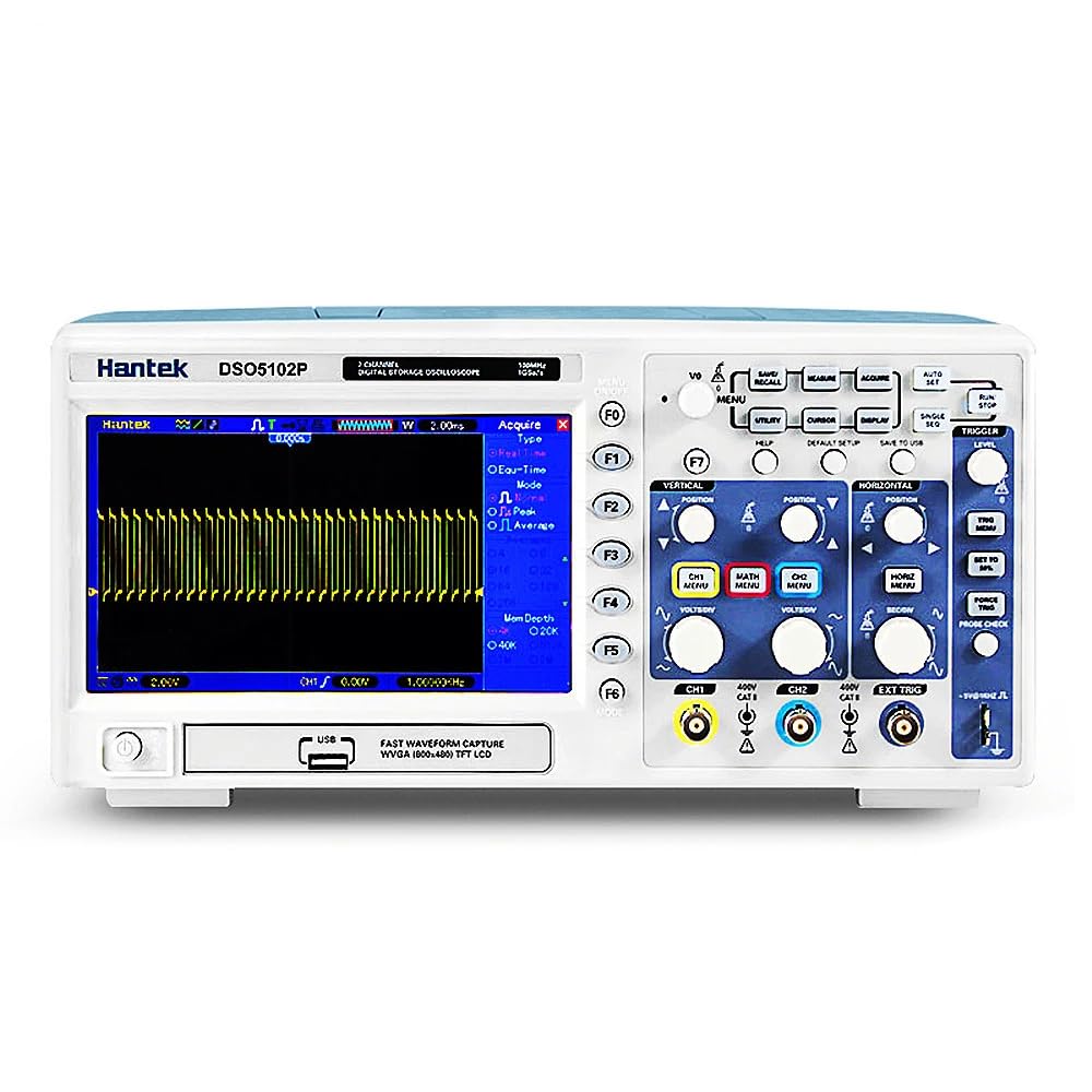 2ch Oscilloscope Hantek DSO5072P DSO5102P DSO5202P Portable Digital Storage Oscilloscope USB PC Osciloscopio 2 Channel 70MHz 100MHz 200MHz 1GSa/s 40K(DSO5072P)