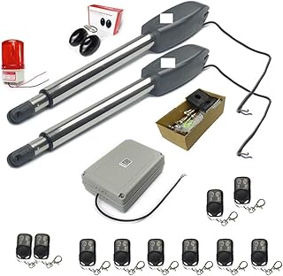 Schiebetor-Set Hochleistungs-Schneckengetriebe-Automatik-Schwenktoröffner mit IP-WLAN-Kamera-Monitor, Uhr am Telefon, for 400 kg schweres Fabriktor(Kit 14)