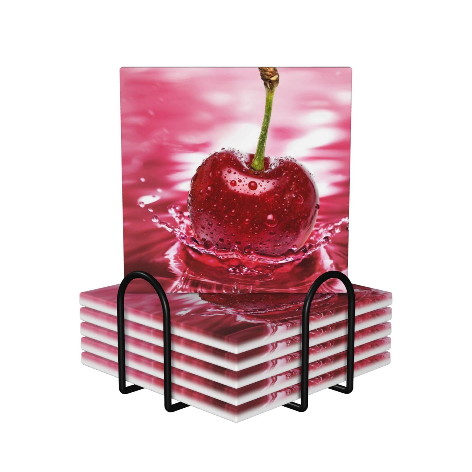 Dessous de verre céramique cerises : finissez-en avec les taches sur la table