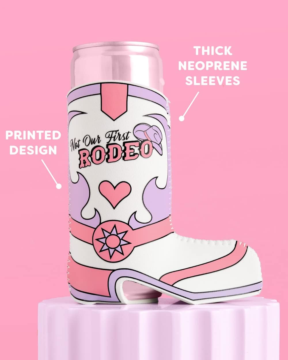 xo, Fetti Not Our First Rodeo Can Holders - 8 Cowboy Boot Slim Drink Sleeves | Last Rodeo Bachelorette Party, Nashville Birthday Party, Cowgirl Bridesmaid Favors
