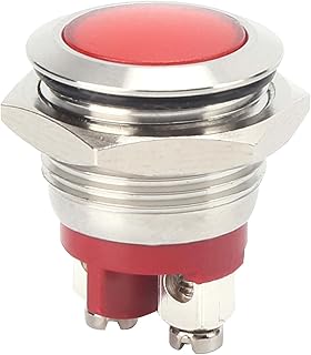 LED Indicator, 16mm Multiple Colors Available Bright Signal Light Flame Retardant Base Screw Foot IP66 Waterproof Universal Lamp 6V(Red)
