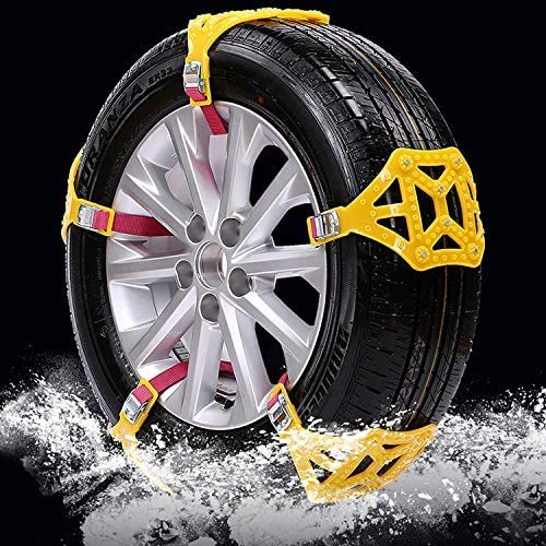 MACHSWON Anti-Skid Snow Chains for Tyres Portable Easy to Mount Emergency Traction Car Snow Tire Chains Universal for Tyres Width 165-285mm(8Pcs)