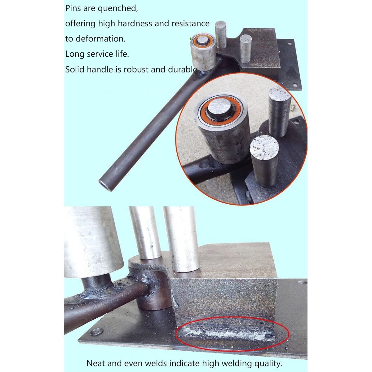 Dobladora Manual de Barras de Acero de Alta Resistencia, máquina dobladora de 4-14 mm for construcción, Herramienta for Doblar Varillas de Acero Corrugado, máquina plegadora de Varillas(Upgraded)