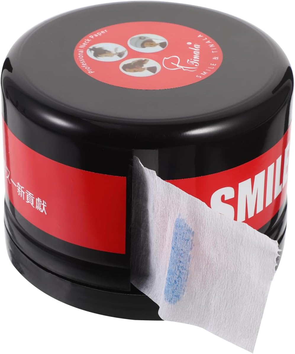 Angoily Neck Strips, Professional Barber Tape Stretchy Paper Roll Holder Covering Paper Case Container for Hair Salon, Hairdressing Duster Tool, Barber Accessories
