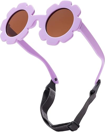 Miniatura 4 de COASION Lentes de sol flexibles y flexibles con correa para bebés recién nacidos y niñas de 0 a 24 meses