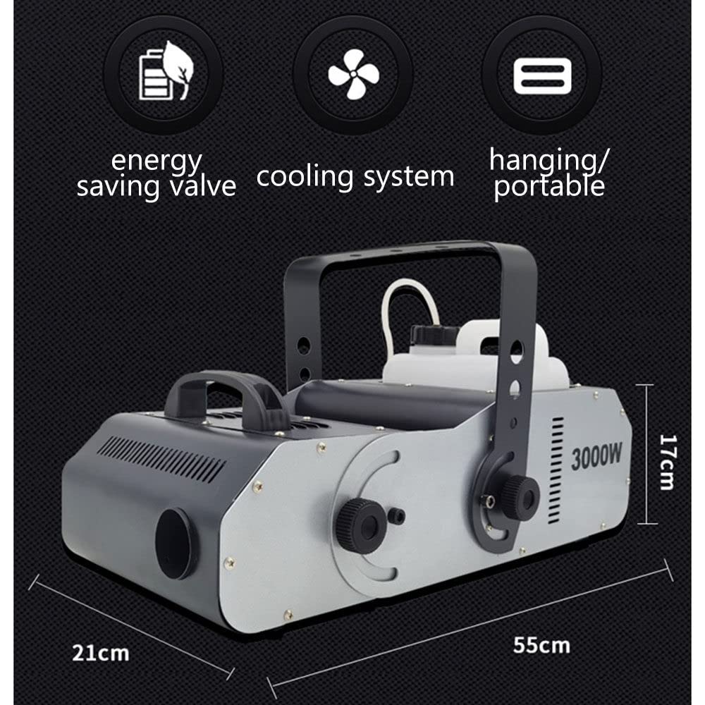Macchina del Fumo da 3000W 3L con Serbatoio Regolabile ad Angolo Regolabile per Discoteca, Dj, Feste, Palcoscenici, Matrimoni
