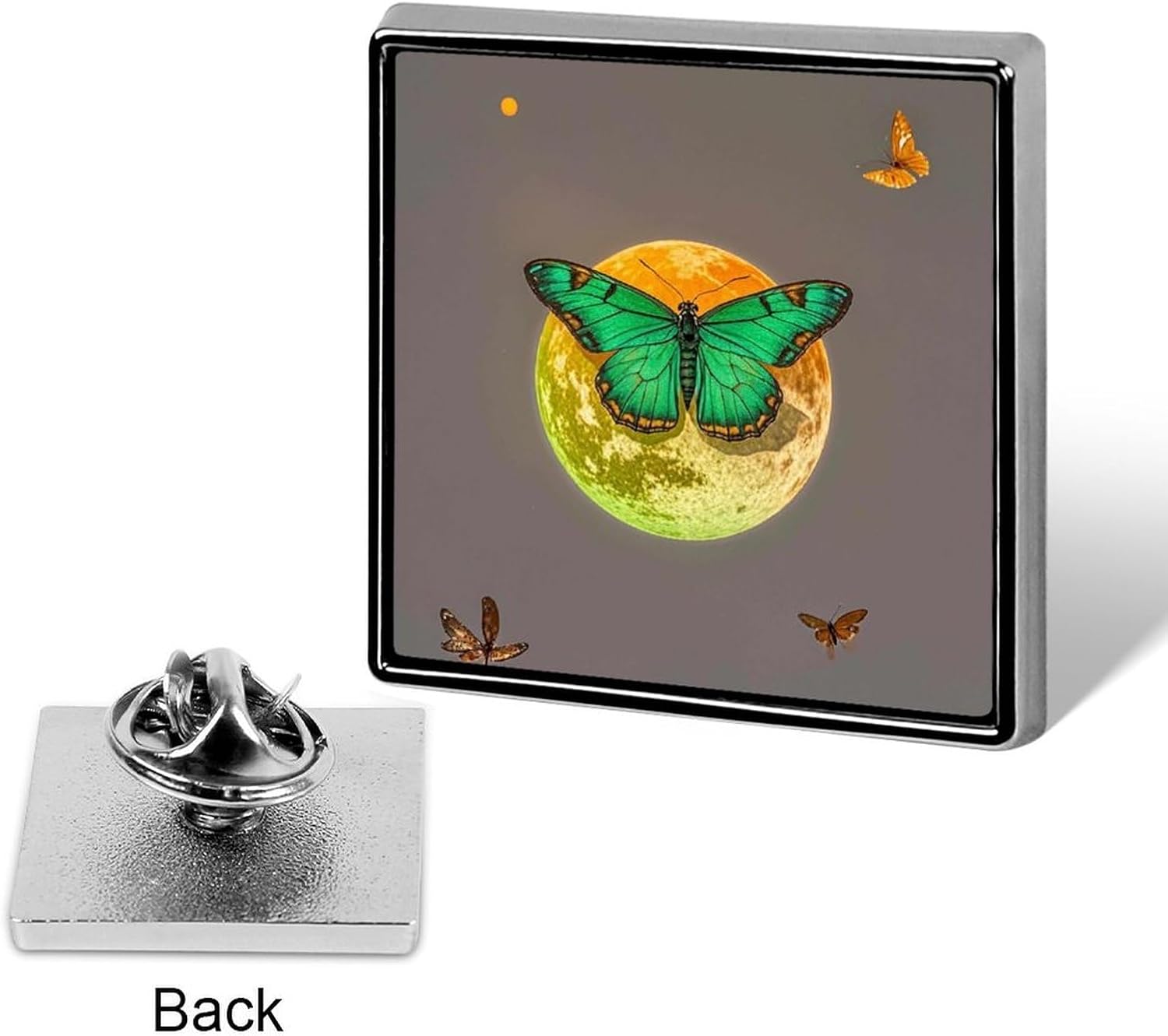Moon Moth Square Badge Lapel Pin for Bag Hat Backpack image 3