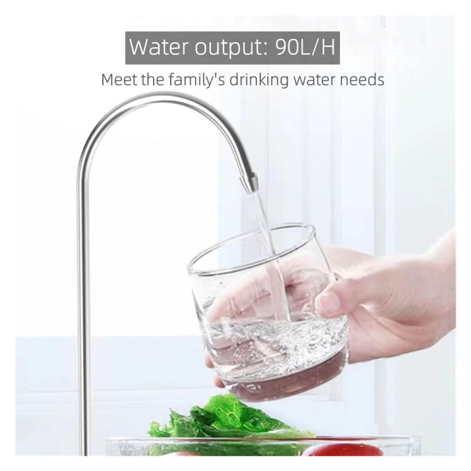 Purificador de agua potable de 5 capas, de purificación de agua por ultrafiltración debajo del fregadero de cocina doméstica, agua de gran flujo con grifo